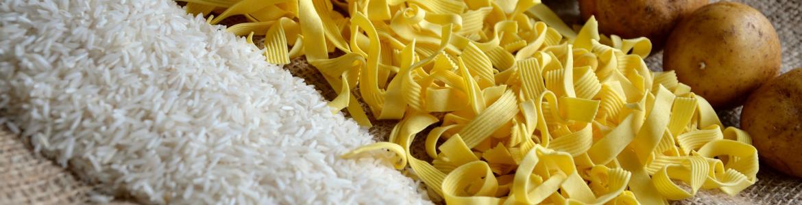 arroz pasta y patatas